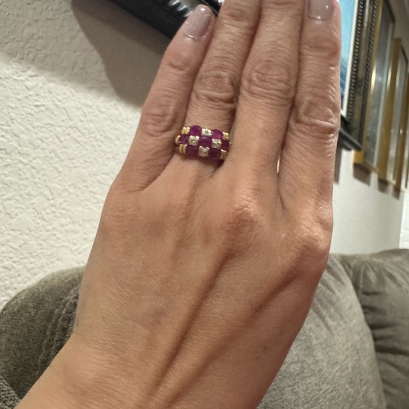 Sold! Stunning 2.5CT Natural Ruby & Diamonds Ring 18K YG Size 5.5, 5.1 grams - Picture 17 of 17